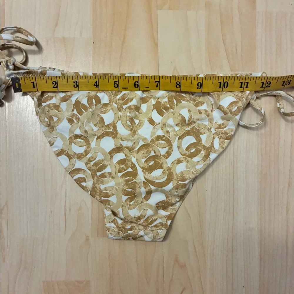 Diane von Furstenberg Gold Chain Print Tie-Side Bikini Bottoms